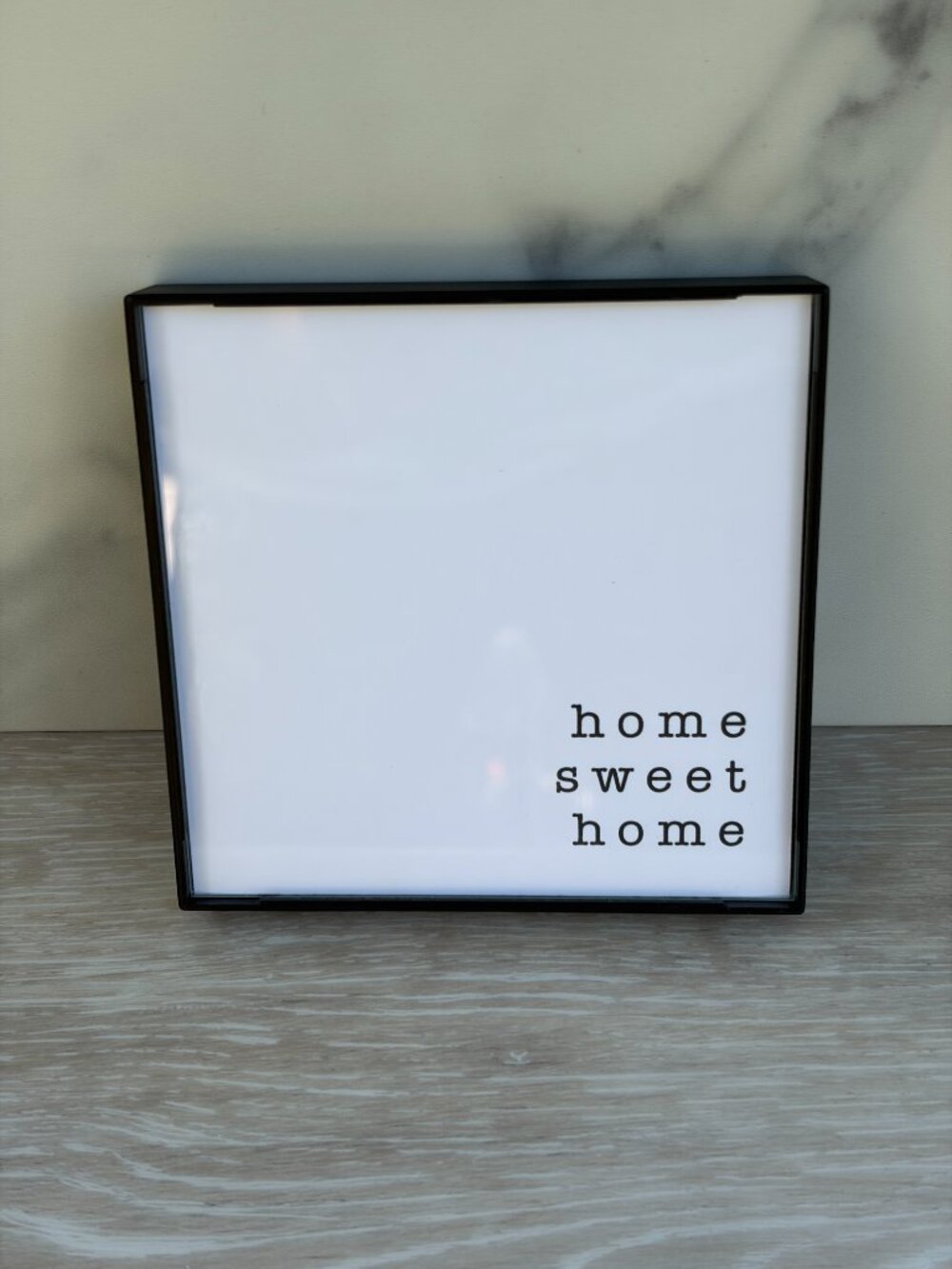 Home Sweet Home Mini Framed Print 4x4 Black White Modern Tiered Tray Desk Decor